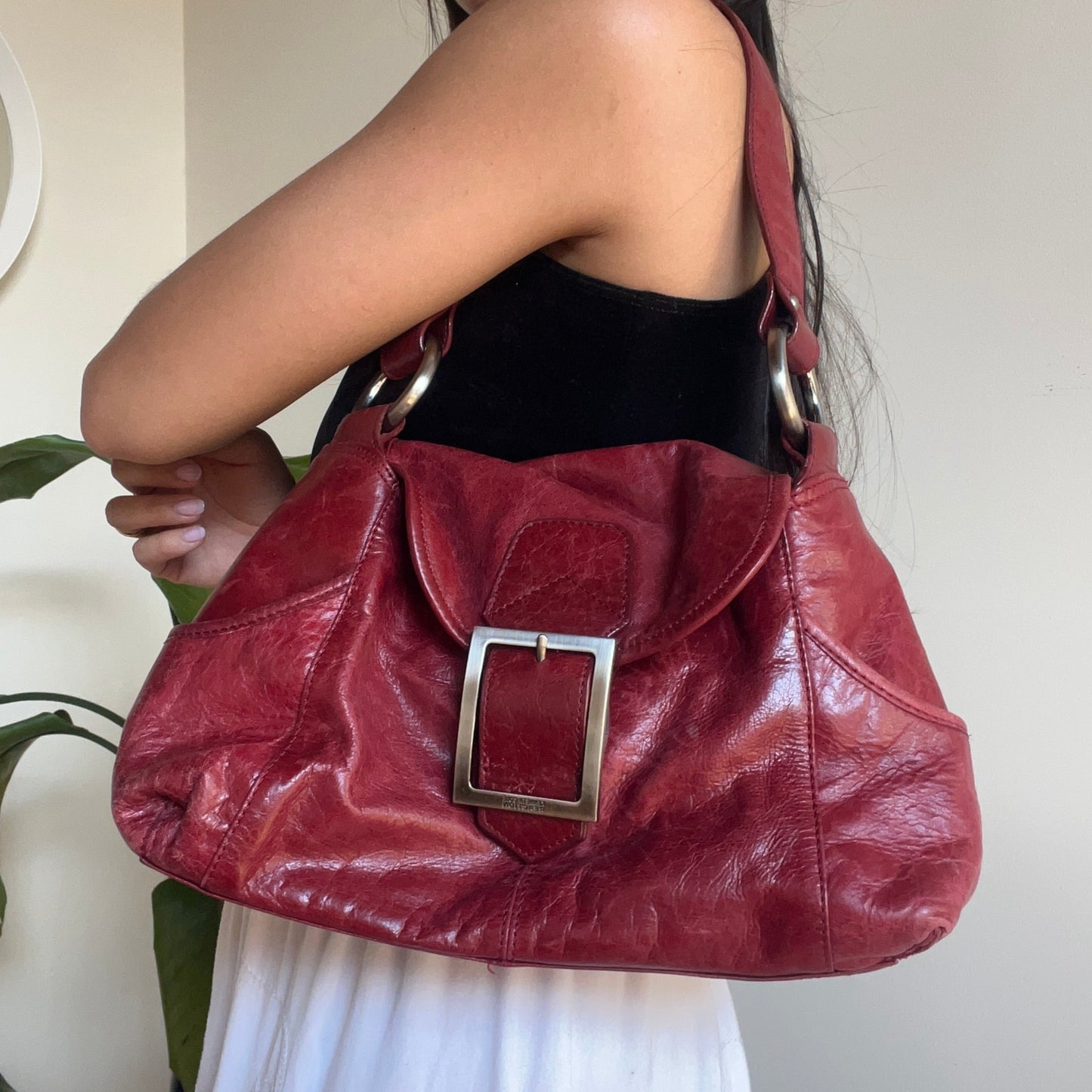 Kenneth Cole Reaction Red Buckle Bag