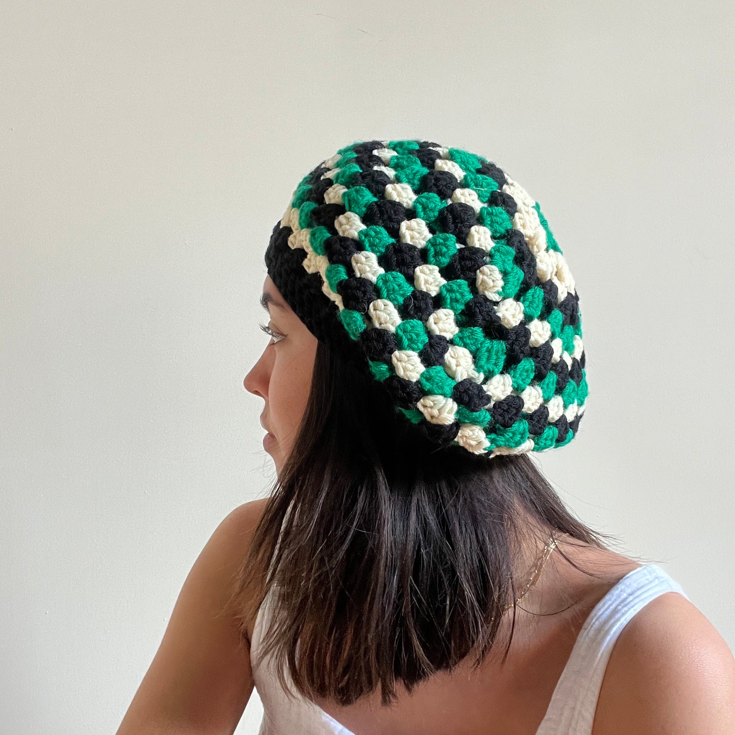 Lucky Tri-Colored Granny Beret